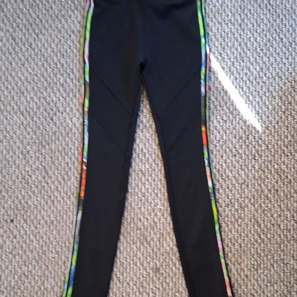 Altuzarra Black Leggings with Colorful Side Stripes Zip Ankle